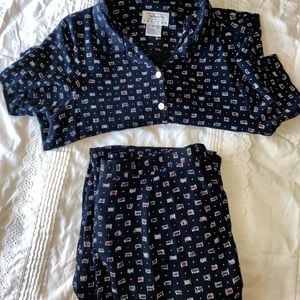 Talbots petites matching button up and pant set